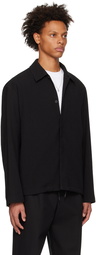 Solid Homme Black Drawstring Shirt