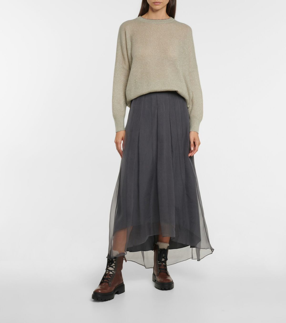 Brunello Cucinelli Women's Mohair and Wool Blend Sweater PANAMA main image 1