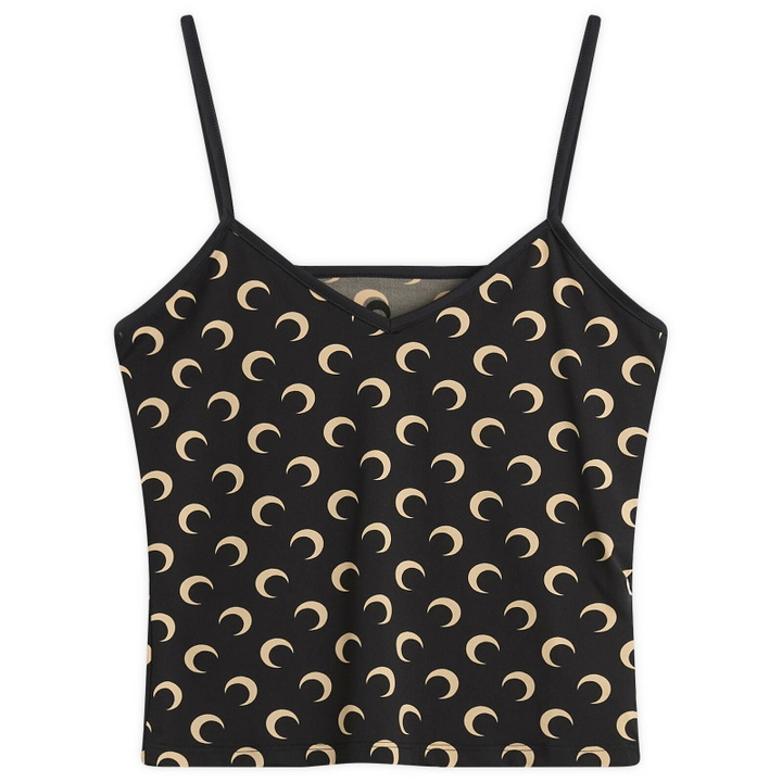Photo: Marine Serre Women's Moon Printed Straps Top in Inverse Tan
