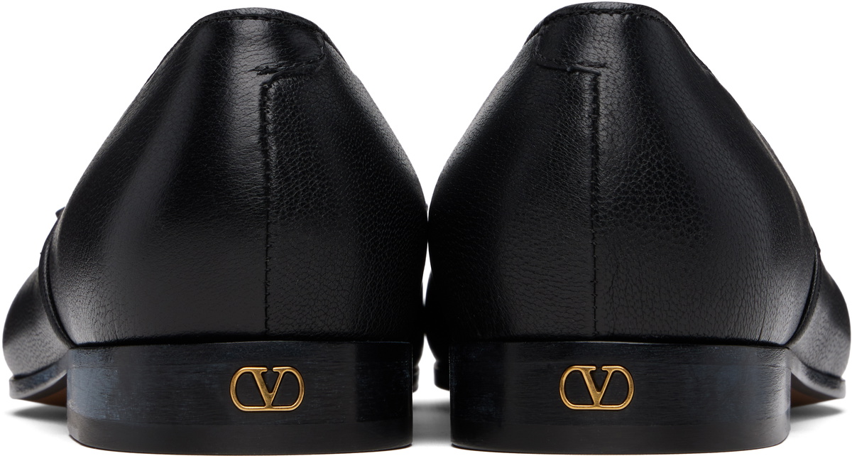 Valentino Black Square Toe Loafers