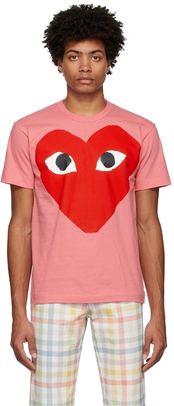 Photo: COMME des GARÇONS PLAY Pink Big Red Heart T-Shirt