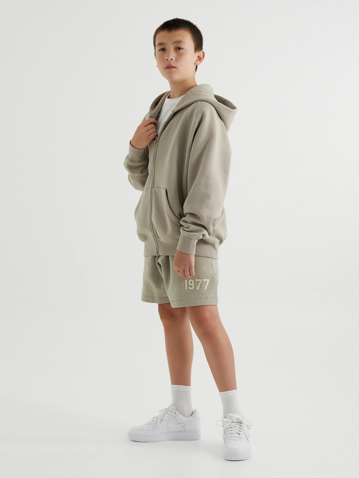Fear of God Essentials Kids - Logo-Flocked Cotton-Jersey Zip