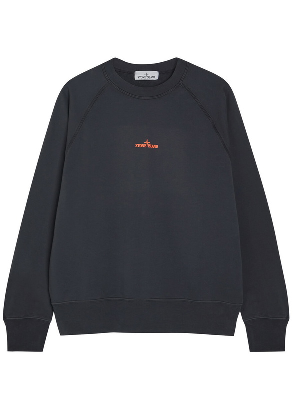 Photo: Stone Island Printed Cotton Sweatshirt Navy