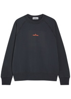 Stone Island Printed Cotton Sweatshirt Navy