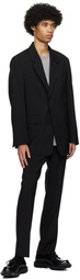 Solid Homme Black Straight-Leg Trousers