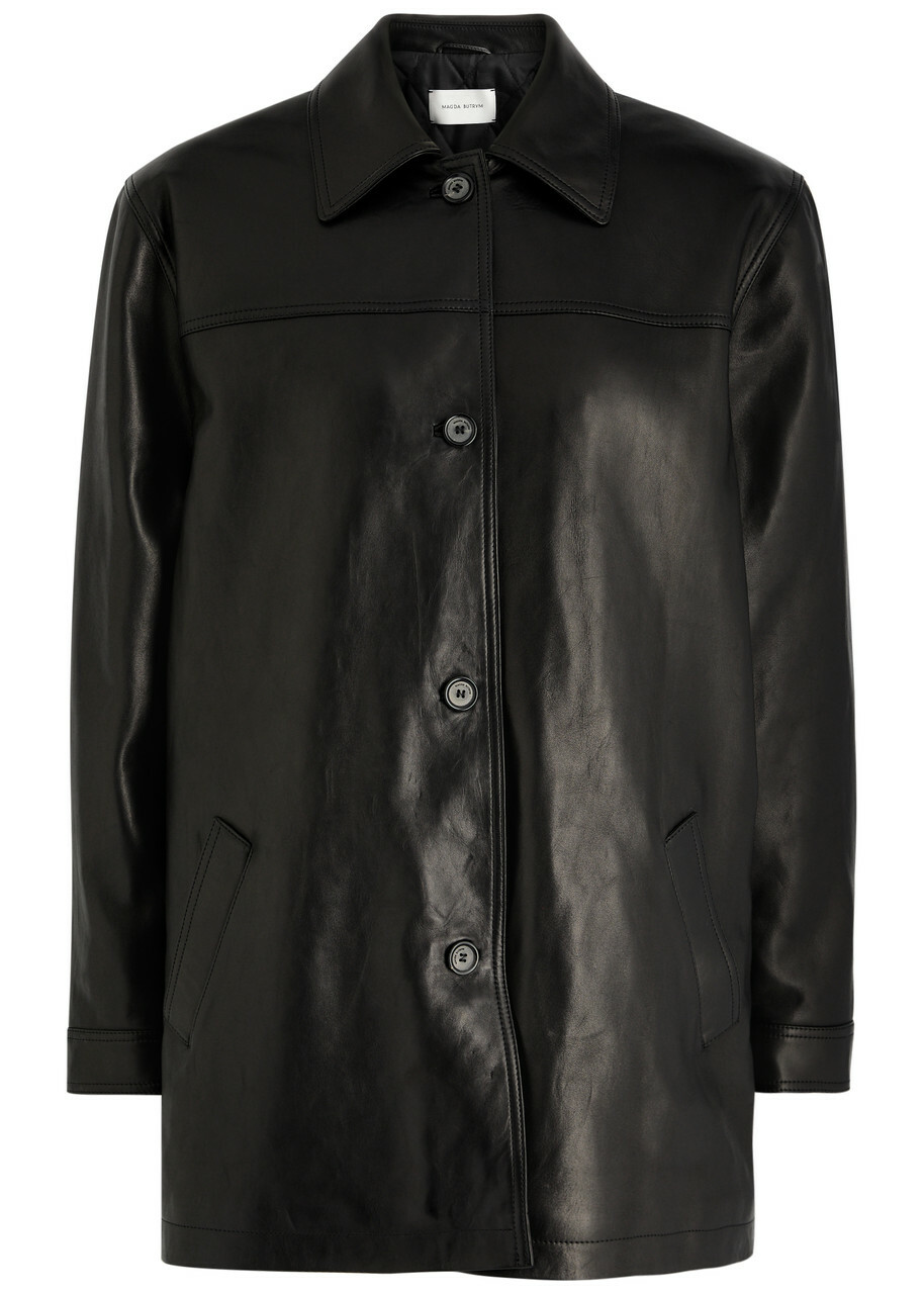 【関税&送料込】Magda Burtym Jackets Black Magda Butrym Padded Leather Jacket Black Magda Butrym