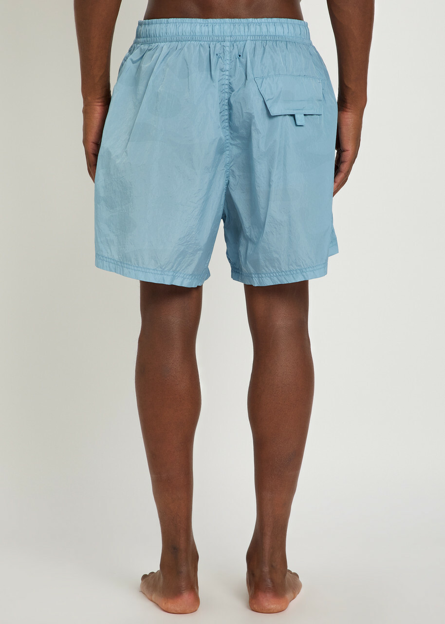 Stone Island Camo-print Nylon Swim Shorts Blue