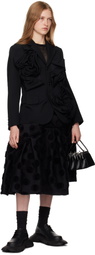 Comme des Garçons Black Wool Jacquard Midi Skirt