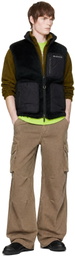 Moncler Black Reversible Fleece Down Vest