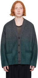 Juun.J Gray & Green Gradient Cardigan