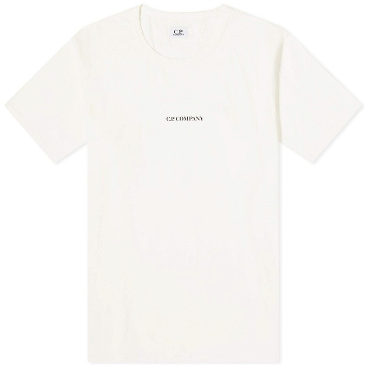 Photo: C.P. Company Men's Central Logo T-Shirt in Gauze White