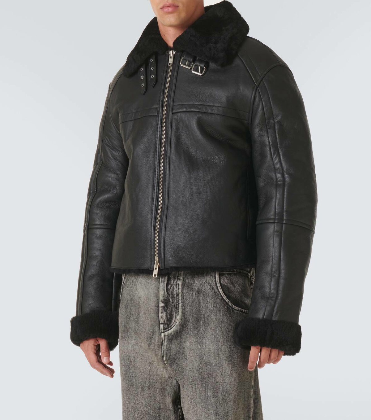 Entire Studios Shearling-lined leather jacket