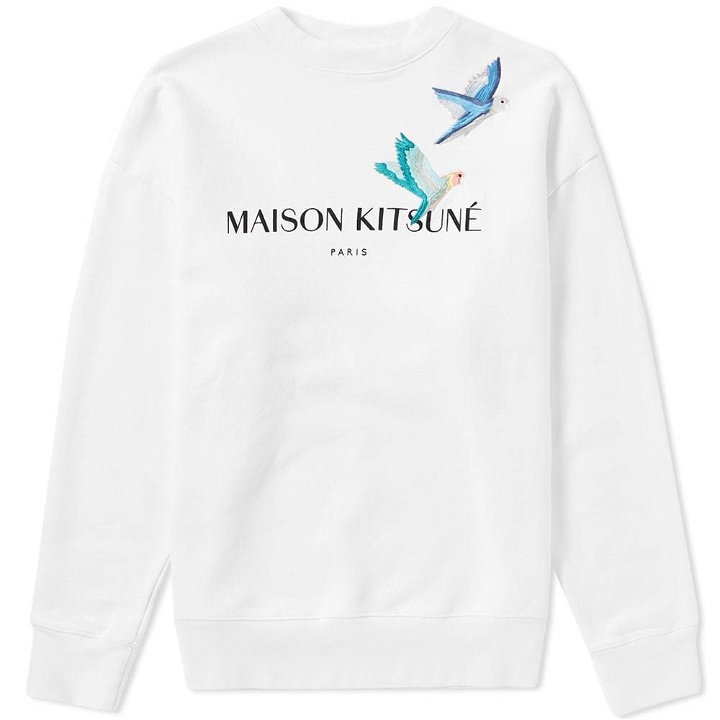 Photo: Maison Kitsun&eacute; Lovebirds Crew Sweat White