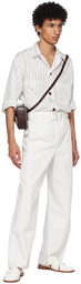 LEMAIRE White Belted Twisted Trousers