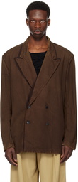 Dries Van Noten Brown Double-Breasted Blazer