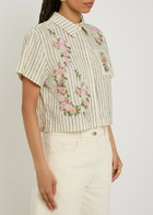 Agua BY Agua Bendita Virtuosa Embroidered Cotton-blend Shirt Multicoloured