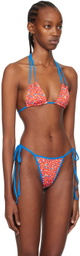 Frankies Bikinis Red & Blue Florabelle Bikini Top