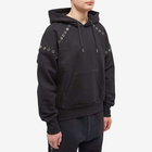 Alexander McQueen Men's Eyelets Popover Hoody in Black