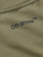 Off-White - Slim-Fit Logo-Print Cotton-Jersey T-Shirt - Green