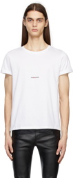 Saint Laurent White Classic Rive Gauche Logo T-Shirt