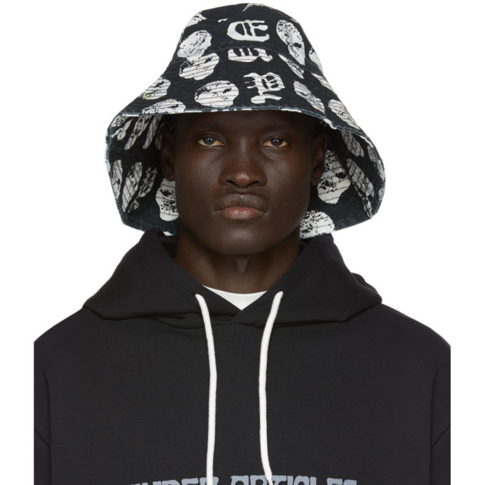 Vyner Articles Black and White Salmiakki Print Bucket Hat Vyner