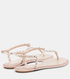 Rene Caovilla Diana embellished satin thong sandals
