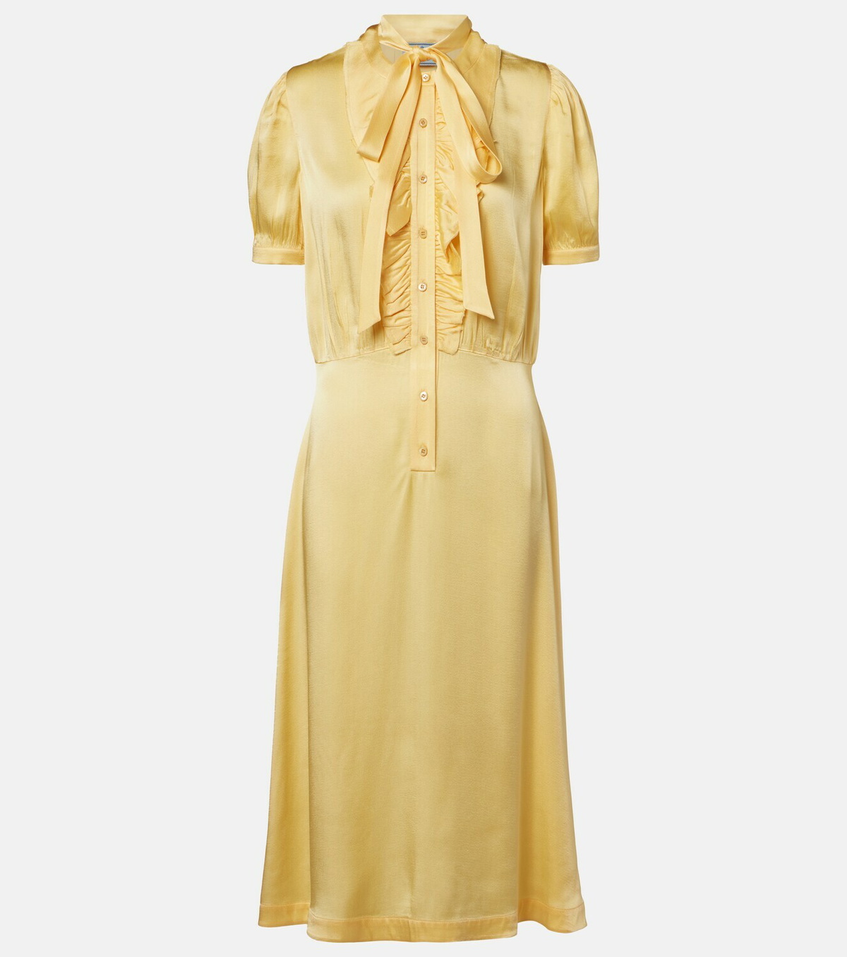 Prada Tie-neck satin shirt dress