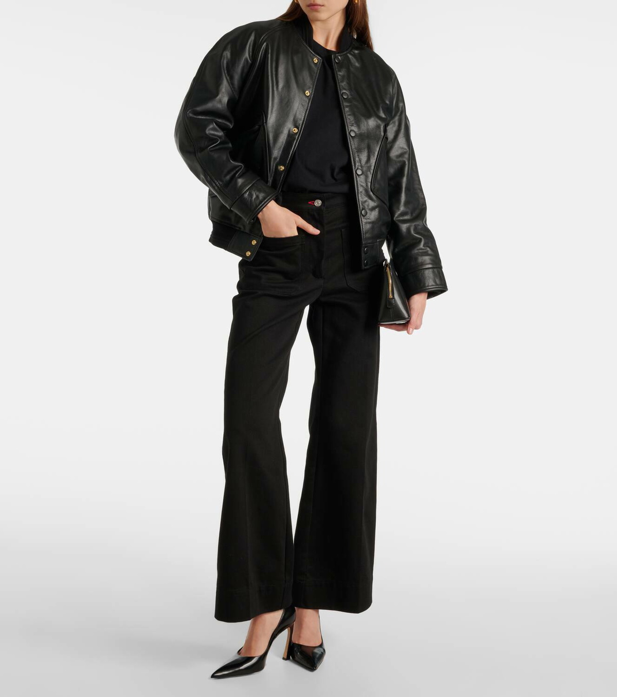 Victoria Beckham Leather varsity jacket Victoria Beckham