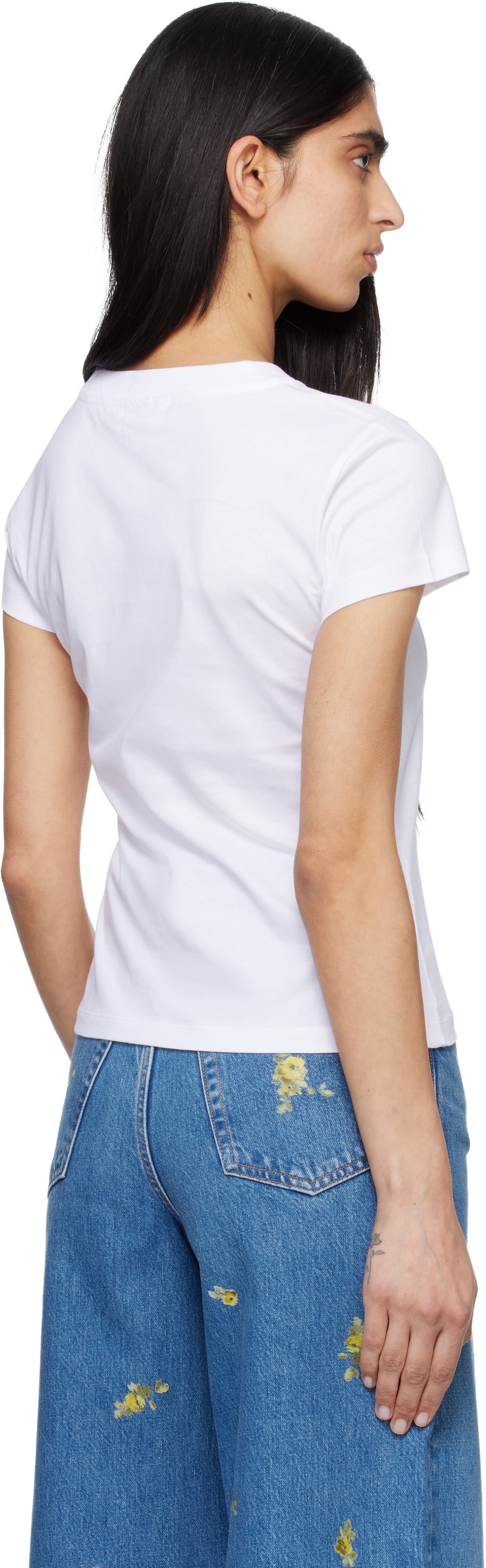 GANNI White Baby Fit Raspberries T-shirt
