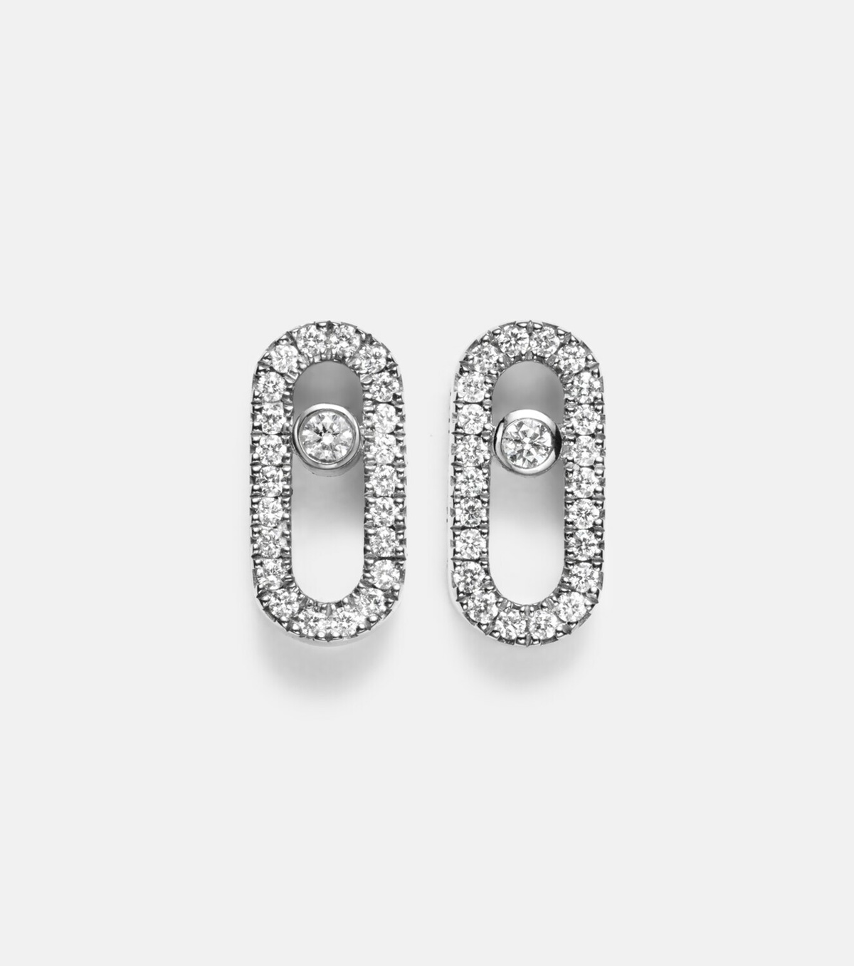 Messika Move Uno 18kt white gold earrings with diamonds
