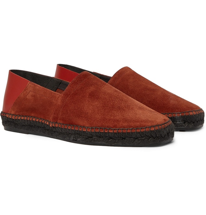Photo: TOM FORD - Barnes Collapsible-Heel Suede and Leather Espadrilles - Orange