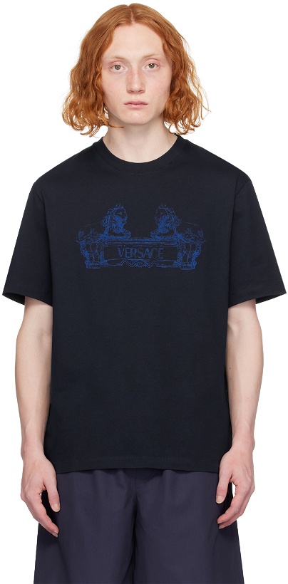 Photo: Versace Navy Cartouche T-Shirt