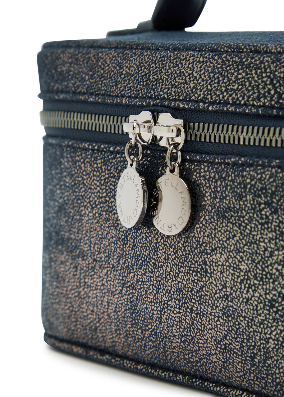 Stella Mccartney Falabella Metallic Faux Suede Vanity Case - Navy - One Size