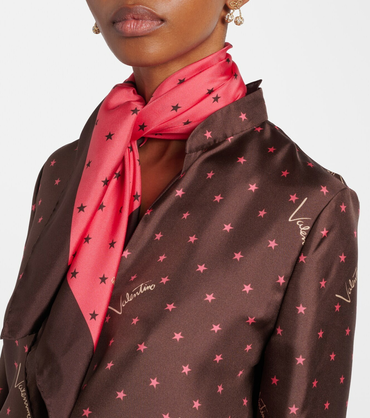 Valentino Printed silk twill scarf