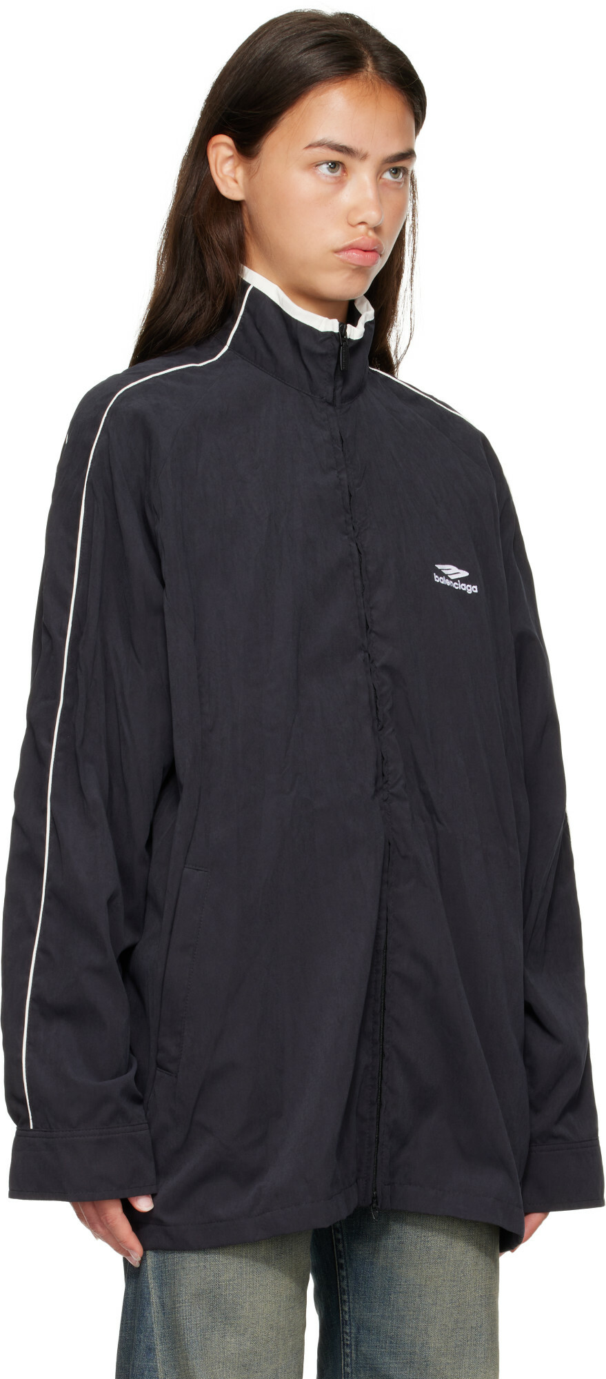 Balenciaga Black Fluid Peachy Track Jacket