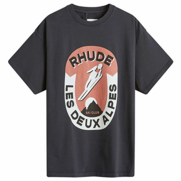 Photo: Rhude Men's Les Deux Alpes T-Shirt in Vintage Black