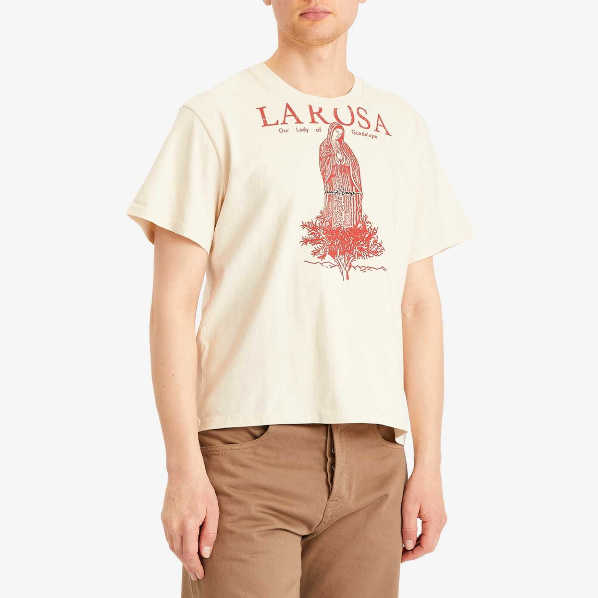 Second/Layer Men's La Rosa Baggy Baby T-Shirt in Beige Second/Layer