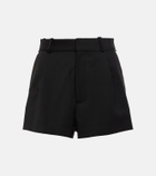 Area Crystal-embellished wool crêpe shorts