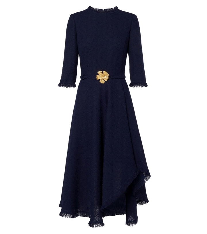 Photo: Oscar de la Renta Embellished tweed midi dress