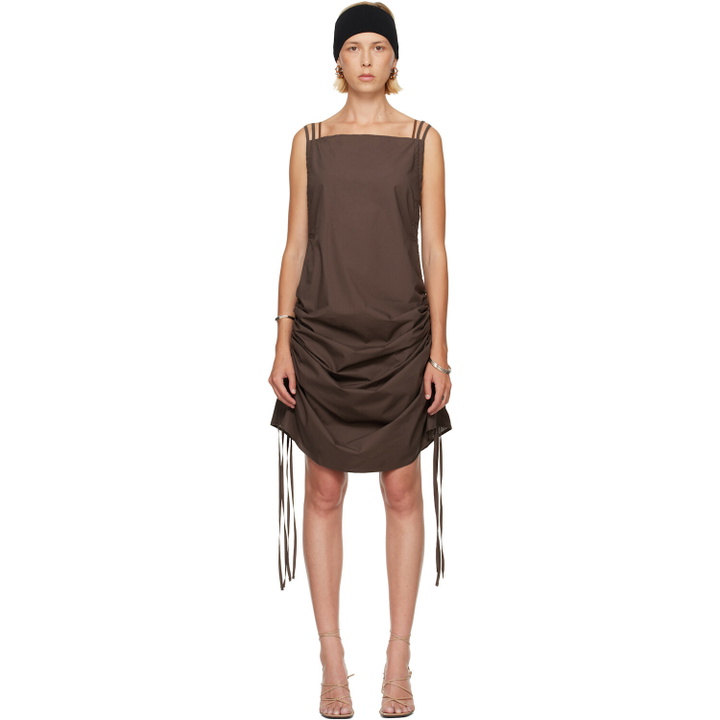 Photo: Baserange SSENSE Exclusive Brown Pictorial Midi Dress