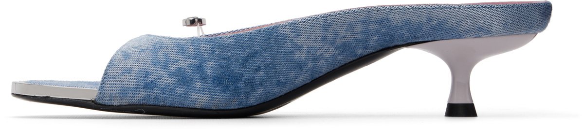 Diesel Blue D-Diam's-Low Denim Mule Heels
