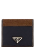 Prada Two-tone Fabric And Suede Wallet