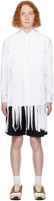 Photo: Comme des Garçons Shirt White Fringed Shirt