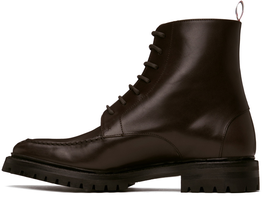 Thom Browne Brown Commando Sole Apron Stitch Boots