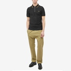 Fred Perry Men's Zip Neck Crepe Polo Shirt in Black