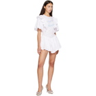 Sandy Liang White & Pink Filo Minidress