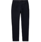Oliver Spencer - Navy Fishtail Puppytooth Wool and Cotton-Blend Trousers - Blue