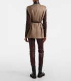 Brunello Cucinelli Wool-trimmed leather slim pants