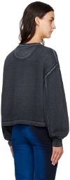 Eckhaus Latta Gray Cropped Sweatshirt