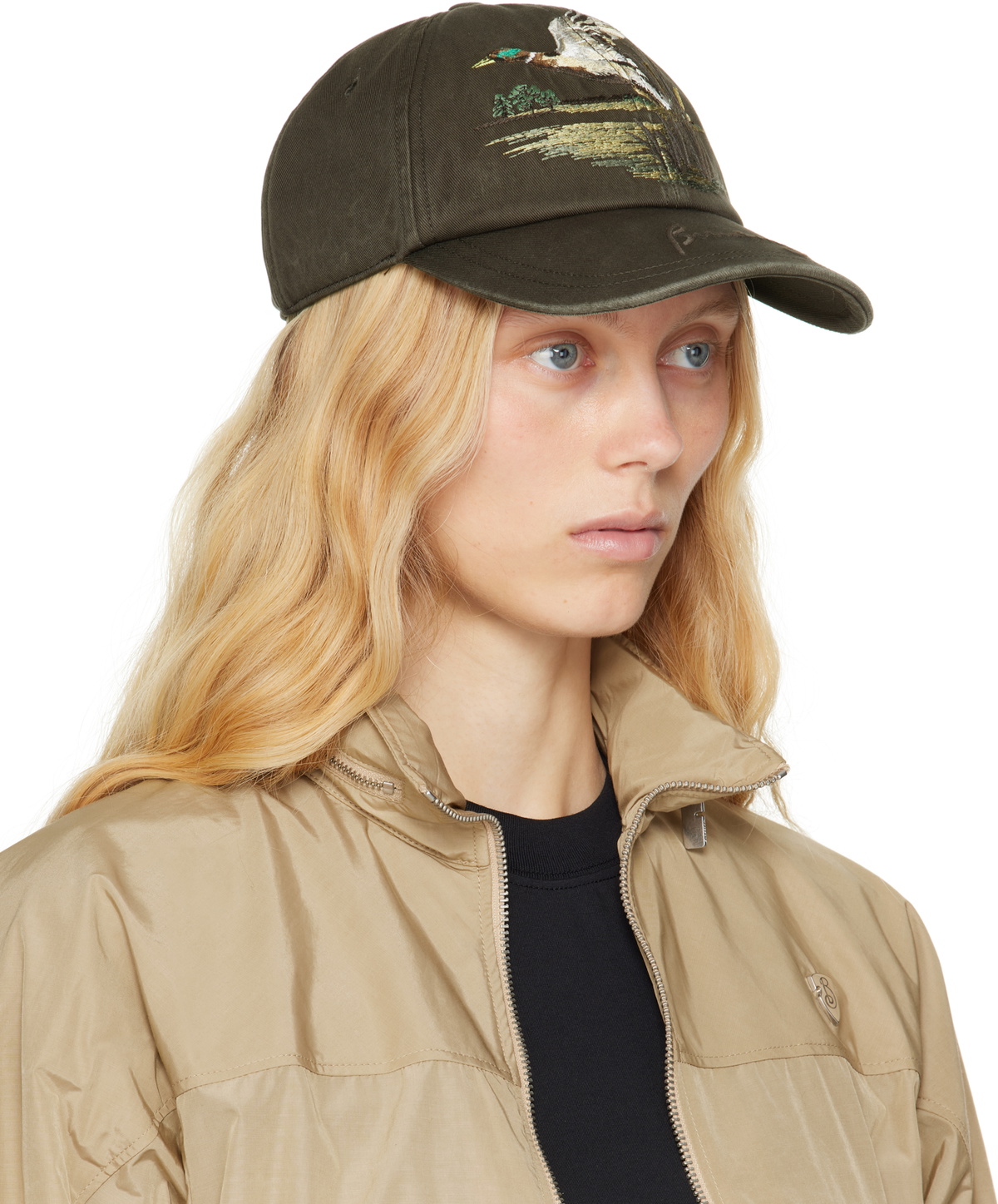 Burberry Khaki Duck Gabardine Baseball Cap